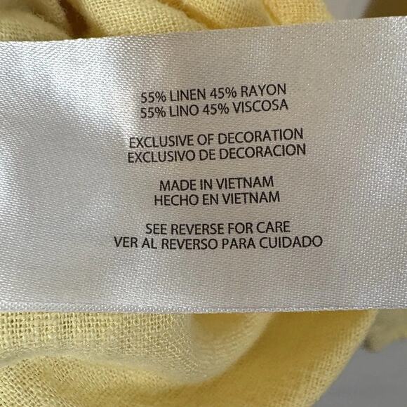 GAP Linen Blend Shirt Button Up Butter Yellow Mens XL Golden Haze Classic Preppy - Picture 8 of 9